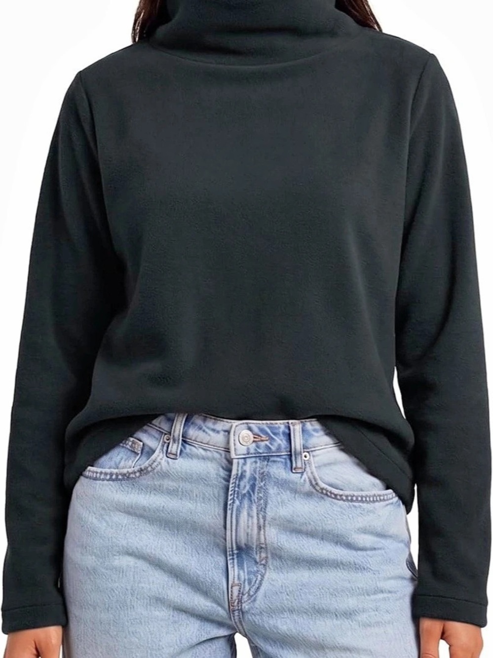 Fisoew Black Turtleneck Sweatshirt NWT